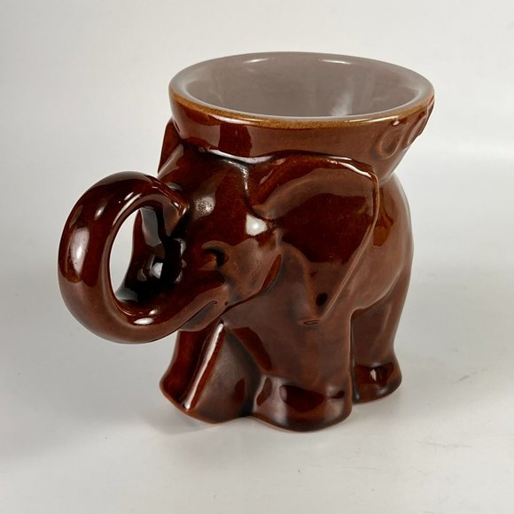 Vtg Frankoma Elephant Mug Cup Stoneware Glaze Brown Republican GOP Political 70s - Picture 2 of 13